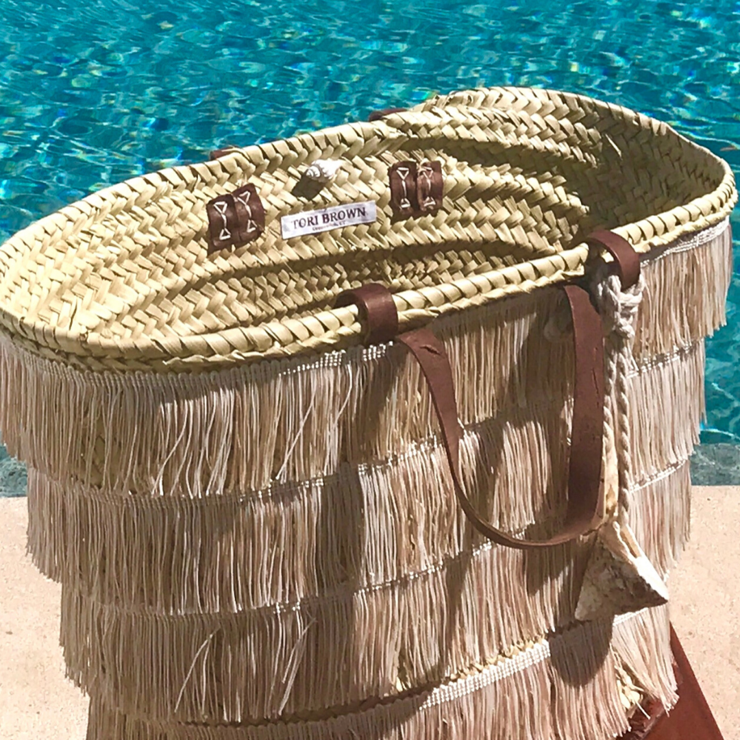 The Shimmy Bag - Straw Beach Basket | Beige | Large
