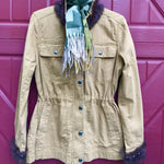 Load image into Gallery viewer, Army Green Field Jacket - Fur Trim Collar &amp; Cuff
