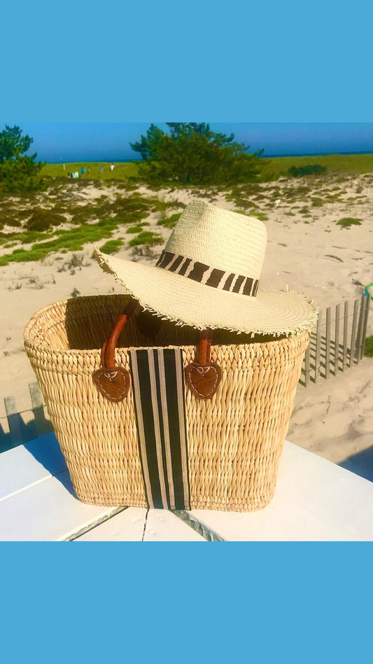 Zebra Fringe Wide Brim Hat