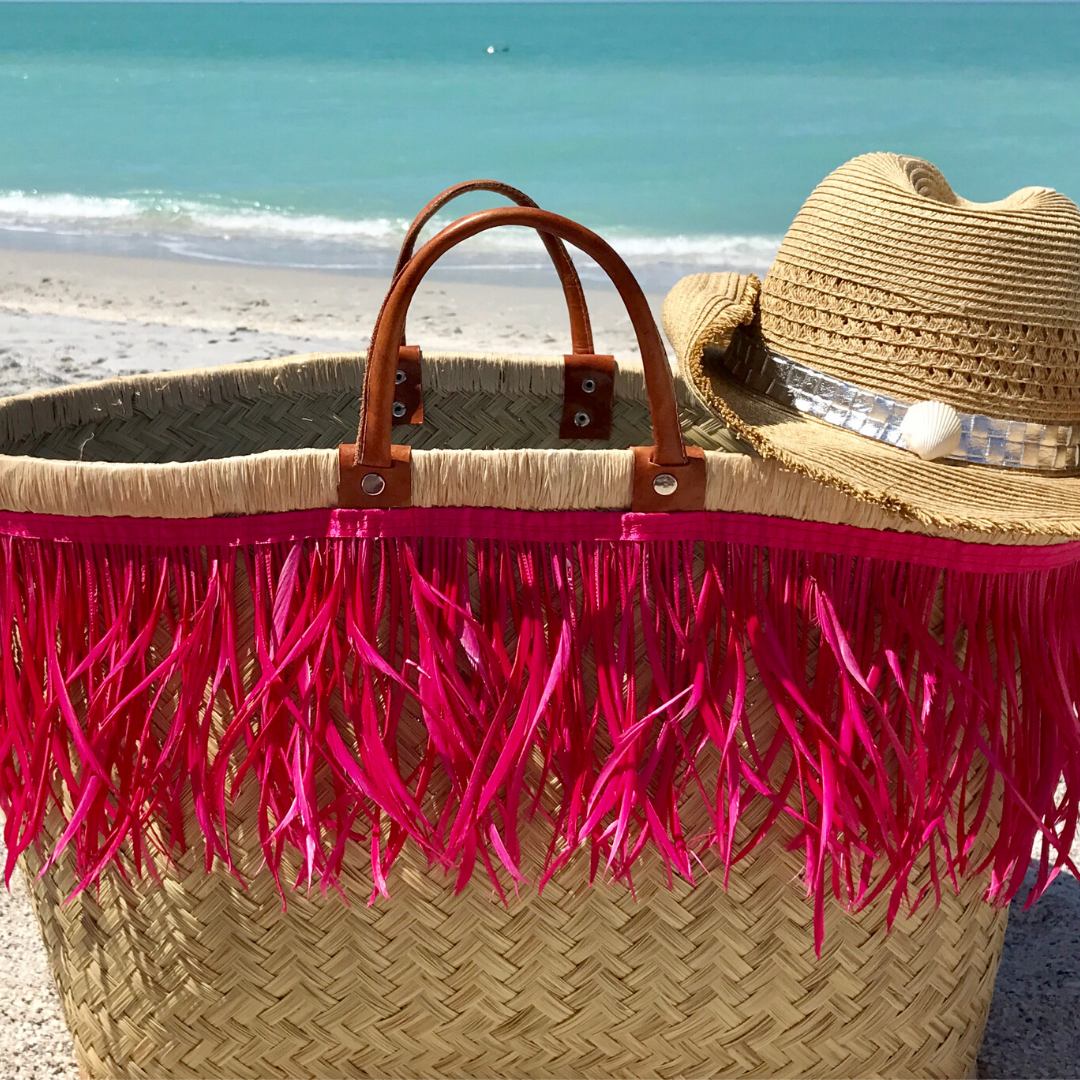 Pink Fringe Beach Bag