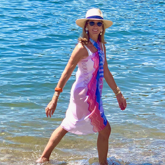 Navy Fringe Panama Hat