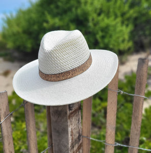 Panama Hat, Wide Brim, Rose Gold Pebble Details